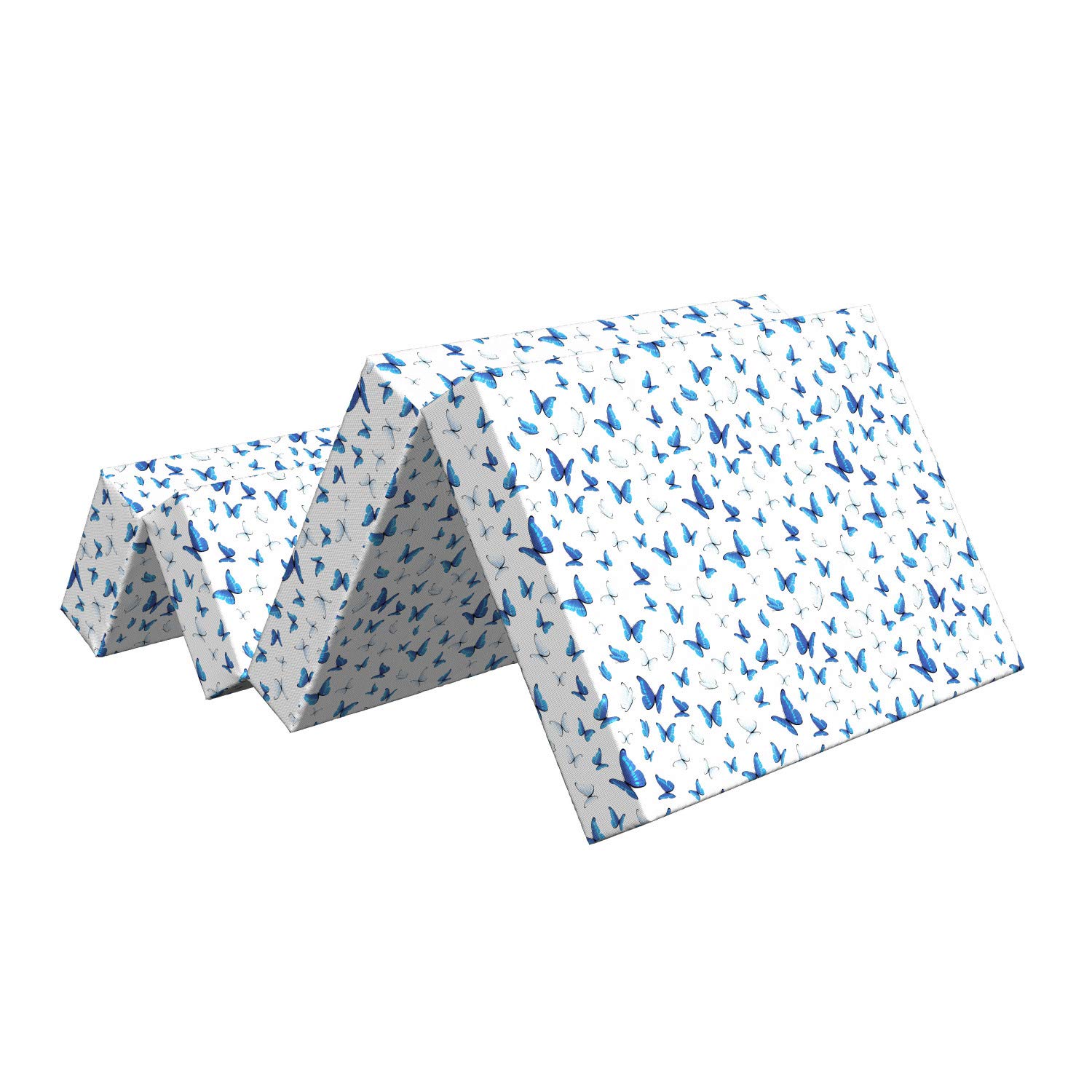 Ambesonne Butterfly Foldable Mattress - Rainforest Wilderness Design, 74.8