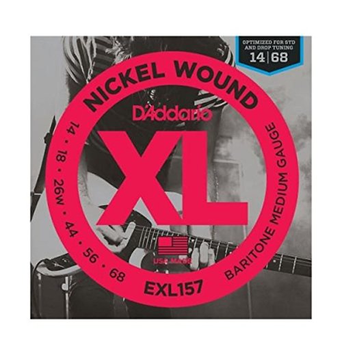 D'Addario EXL157 Baritone Guitar Strings - Medium Gauge (14-68) - Long-Lasting Tone & Durability - Perfect for Rock, Metal & Extended Range Playing