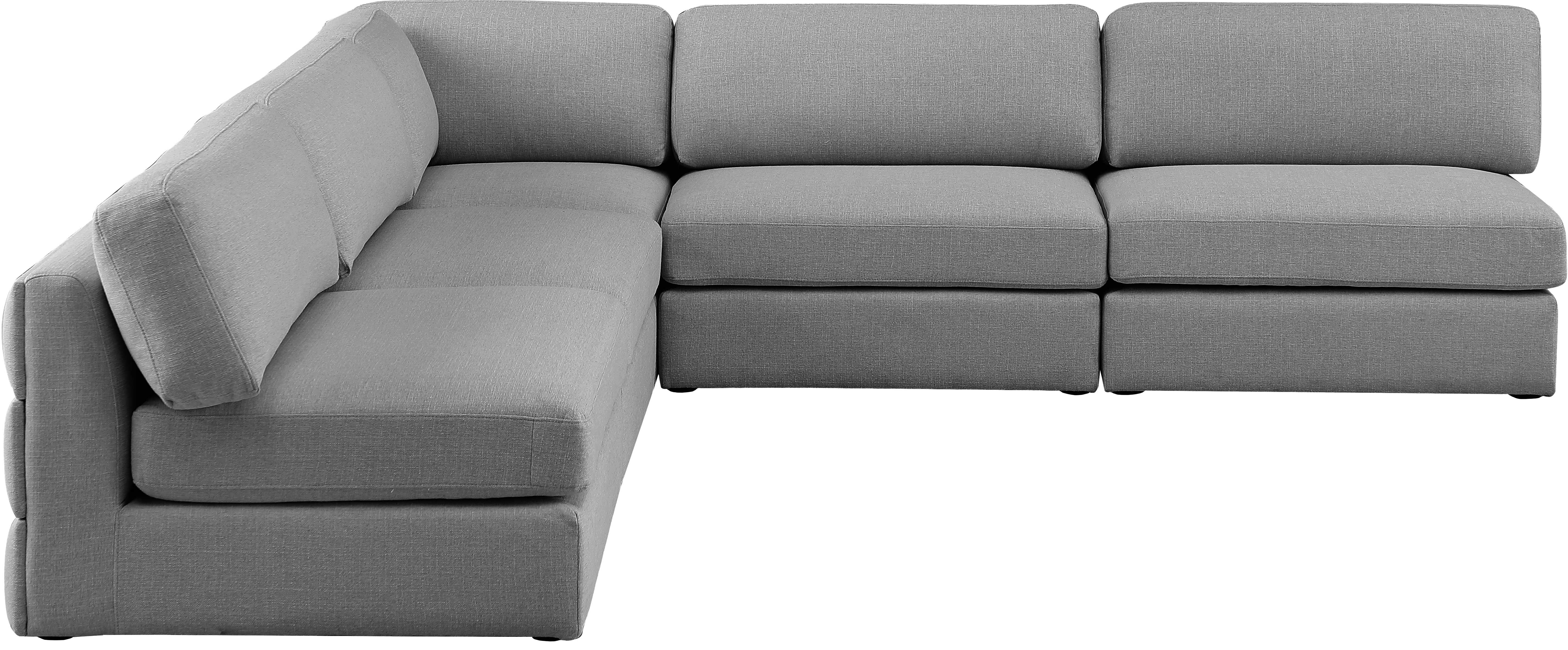 Beckham Durable Linen Textured Fabric Modular Sectional Sofa - Modern L-Shaped Couch for Living Room, Family Room & Home Theater Comfortable Seating