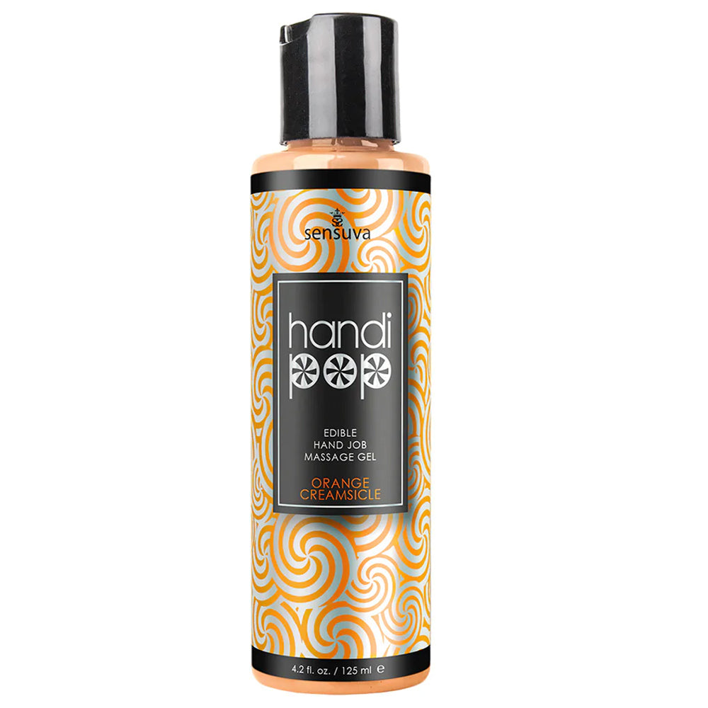 HandiPop Edible Massage Gel - Orange Creamsicle Flavor | Water-Based Personal Lubricant for Couples | Sensual Massage & Intimate Play