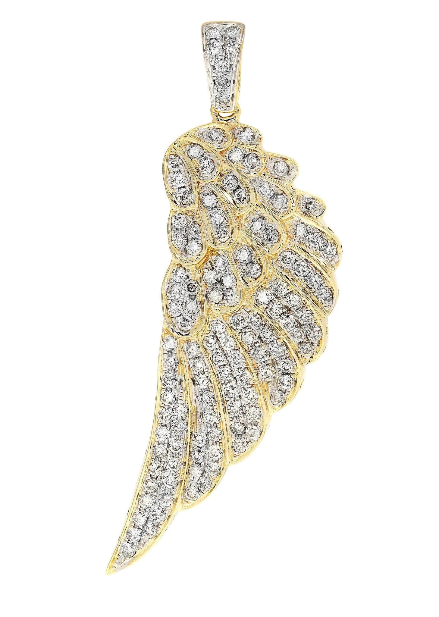 Diamond Angel Wing Pendant Necklace - 9.13g Solid 925 Sterling Silver with 1.5 Carat Genuine Diamonds | Elegant Jewelry Gift for Women | Perfect for Weddings, Anniversaries & Special Occasions