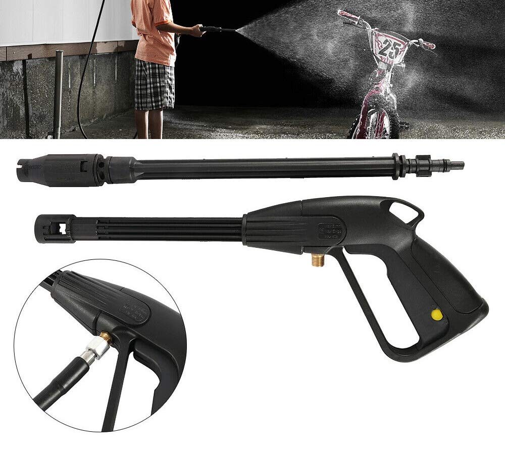 2 in 1 High Pressure Washer Spray Gun with Adjustable Nozzle - Car Wash, Home Cleaning, Patio & Driveway Pressure Washing Kit - Heavy Duty Trigger Gun & Extension Lance for Deep Cleaning