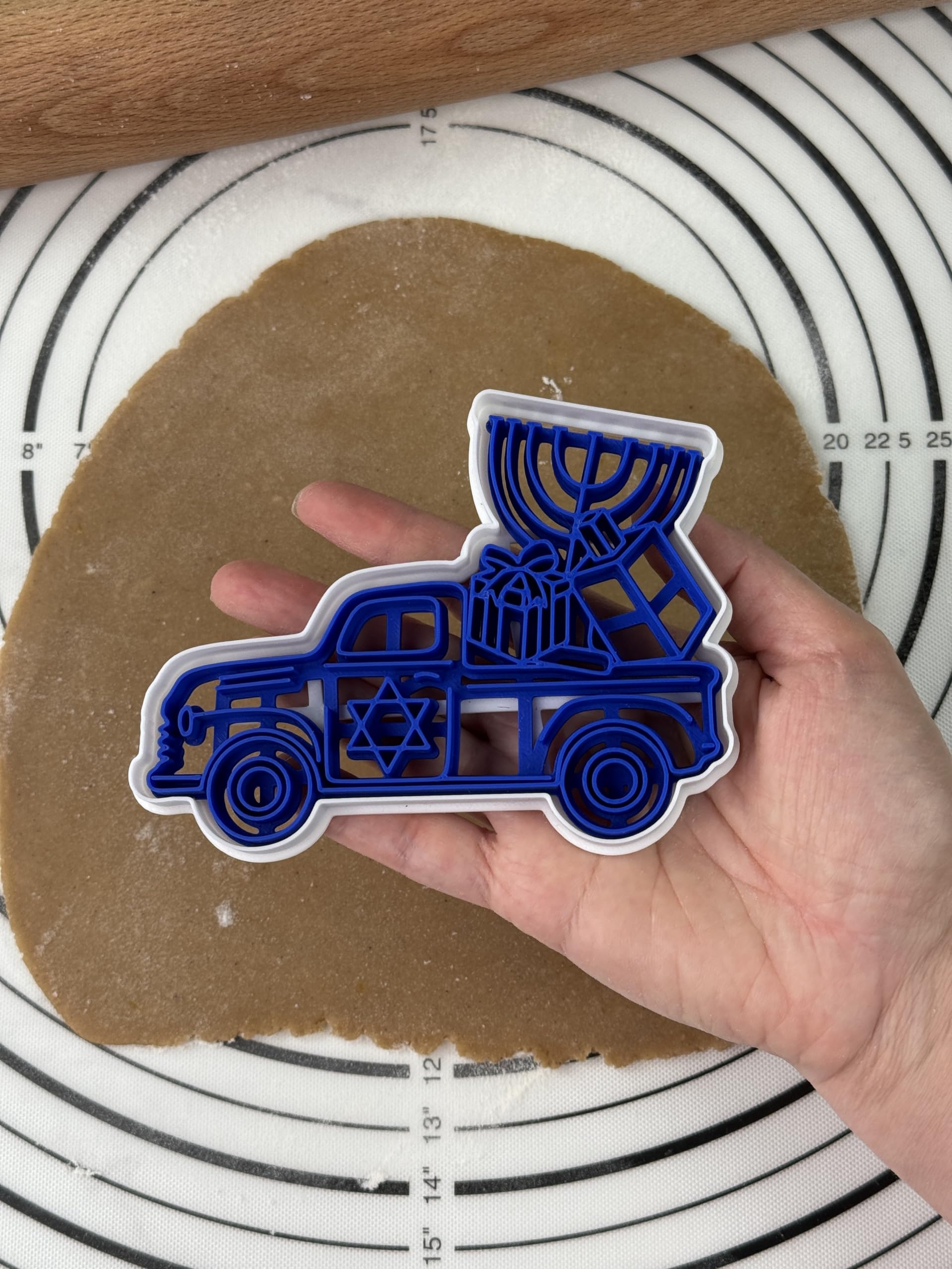3D Printed Hanukkah Truck Cookie Cutter & Mold Set - Holiday Baking Decorations for Hanukkah Cookies, Gingerbread, and Festive Treats