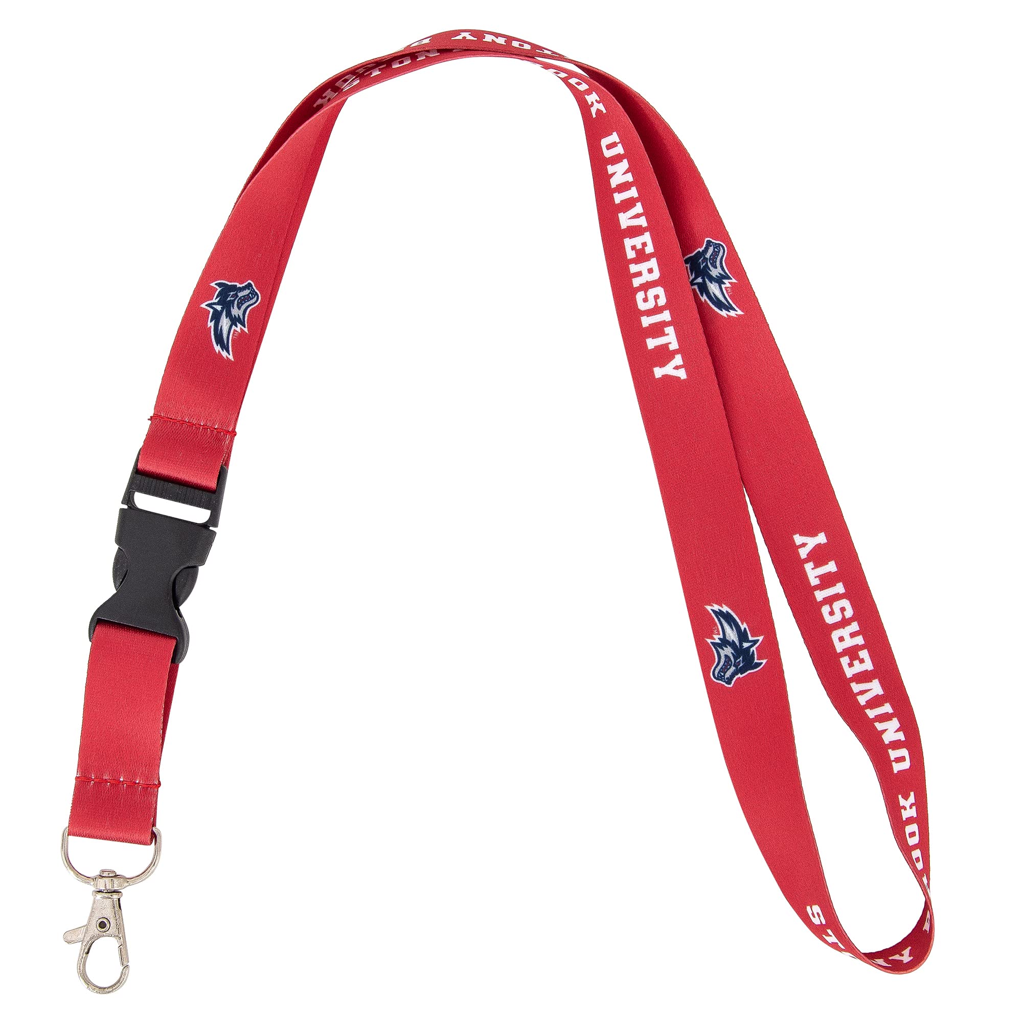 Stony Brook University Seawolves Lanyard with Detachable Breakaway Snap Buckle - Cactus Design Keychain for Car Keys & ID Badge Holder (Red) - Perfect for Campus Events, Work, and School Accessories