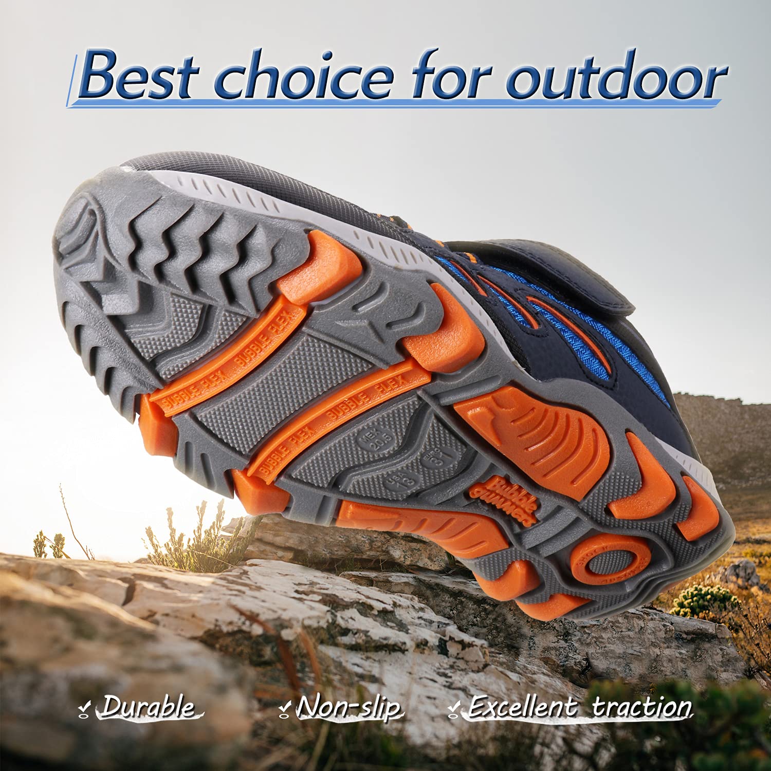 **UOVO Boys' Sneakers - Lightweight Running, Tennis & Hiking Shoes for Kids - Non-Slip Comfortable Athletic Outdoor Shoes for Little & Big Boys - Perfect for School, Play & Sports Activities**