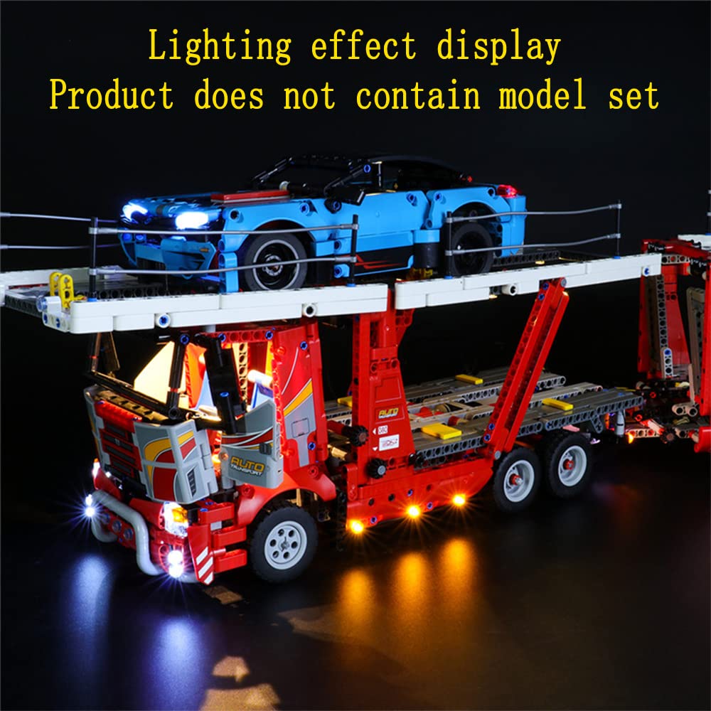 GEAMENT LED Light Kit for LEGO Technic Car Transporter Truck 42098 - Compatible with Vehicle Transport Model (Model Set Not Included) - Perfect for Nighttime Display and Showcase