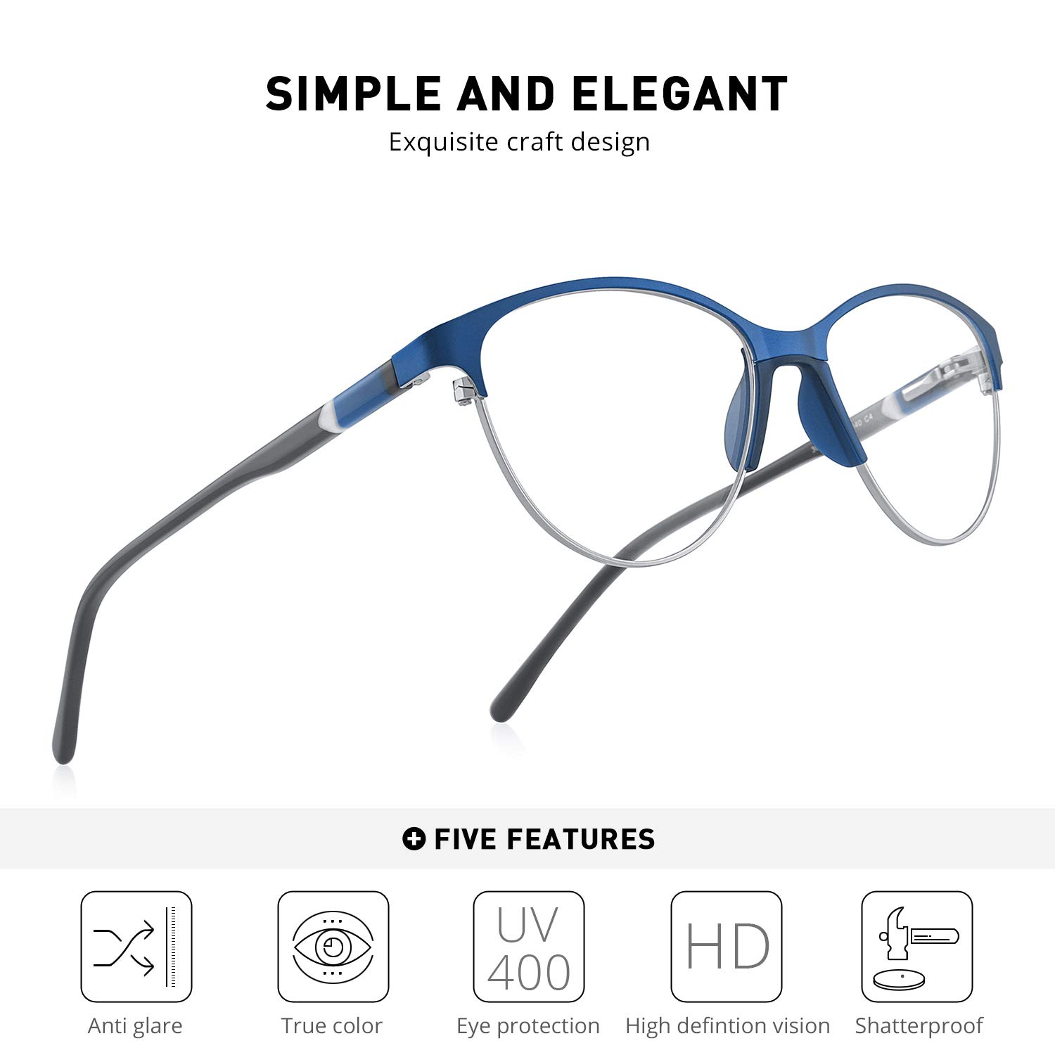 Retro Cat Eye Reading Glasses for Women - Acetate Computer Glasses with Spring Hinges & Comfortable Fit | Perfect for Reading, Office Work, and Screen Time