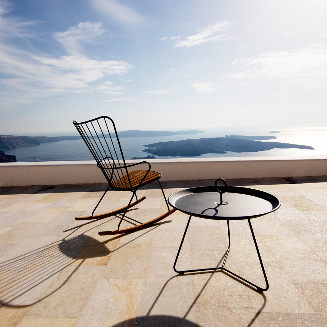 Sturdy Eyelet Outdoor Tray Table - Portable Side Table for Patio, Garden, Pool & Camping - Perfect for Drinks, Snacks & Decor