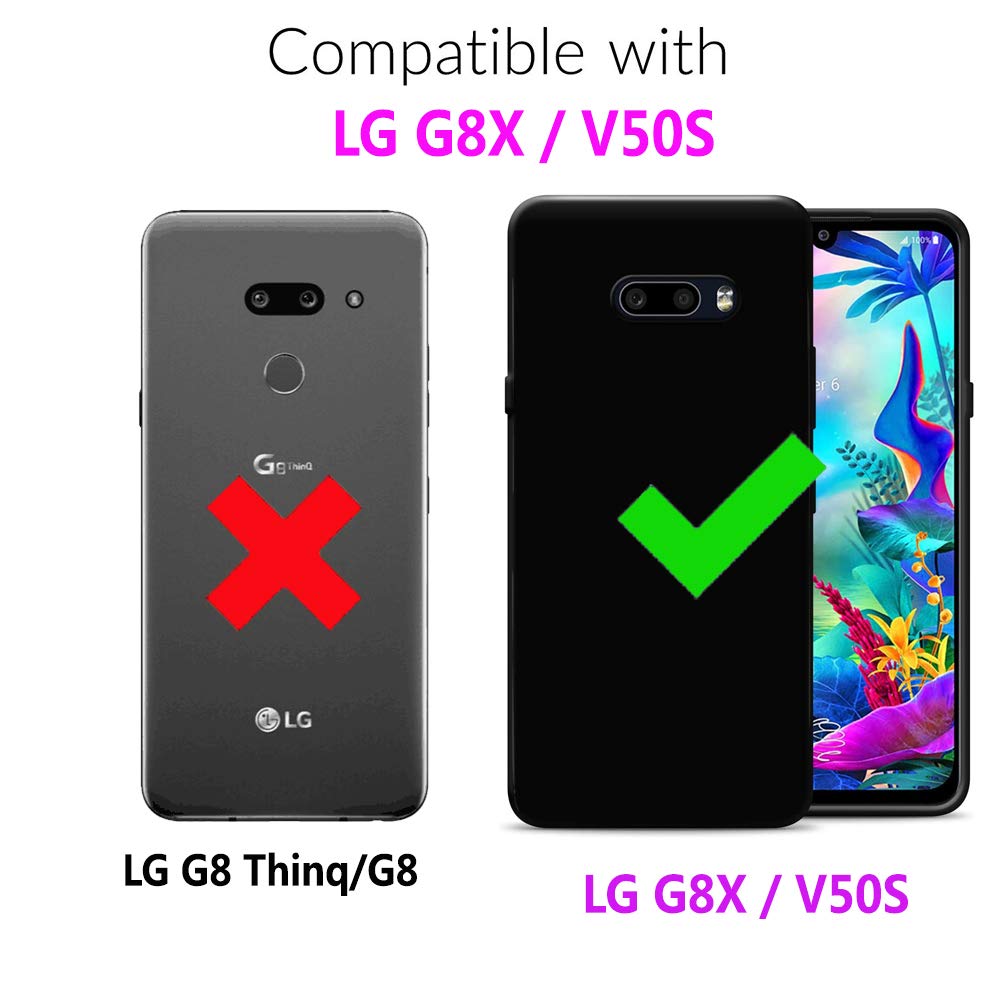 Premium PU Leather LG G8X ThinQ/V50S ThinQ Flip Wallet Case with Card Slots & Kickstand | Heavy Duty Hybrid Protection | Dark Blue | Perfect for Business Travel & Daily Commute