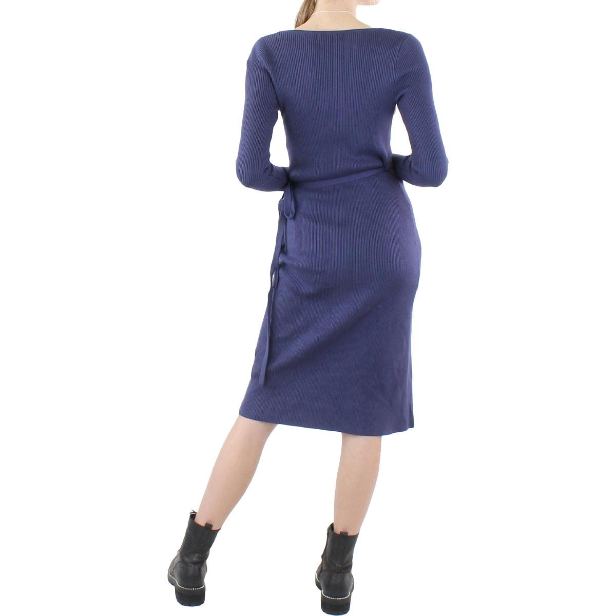 GUESS Women's Long Sleeve Wrap Sweater Dress - Cozy Knit Pullover for Fall & Winter, Perfect for Office, Date Night and Casual Outings