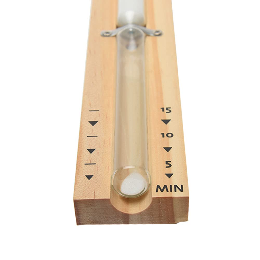 Fiacvrs 15-Minute Sauna Timer - Heat Resistant Wooden Hourglass Sand Timer for Steam Room & Spa, Perfect for Sauna Sessions, Yoga, and Relaxation Therapy