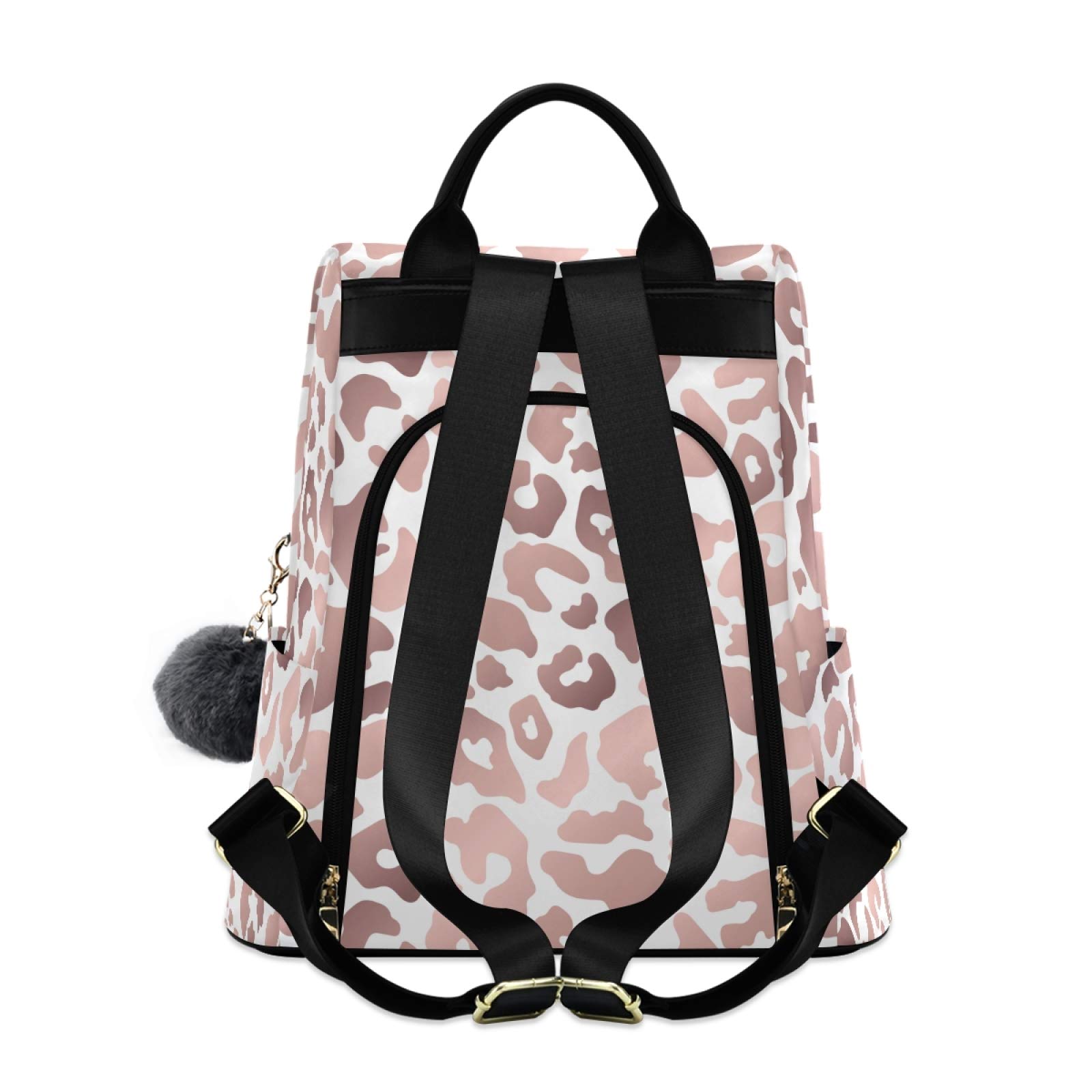 ALAZA Rose Gold Leopard Print Pink Cheetah Backpack Purse for Women - Anti Theft Fashion Backpack Shoulder Bag - Perfect for Travel, Work, School & Daily Use