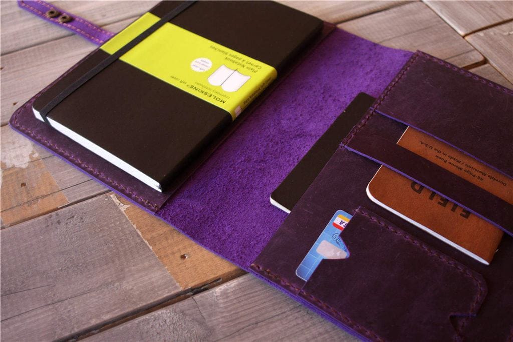 Premium Custom Leather Moleskine Notebook Cover - Handmade Genuine Leather Journal Case for Moleskine Large/Small Notebooks - Perfect for Business, Travel & Gift Giving