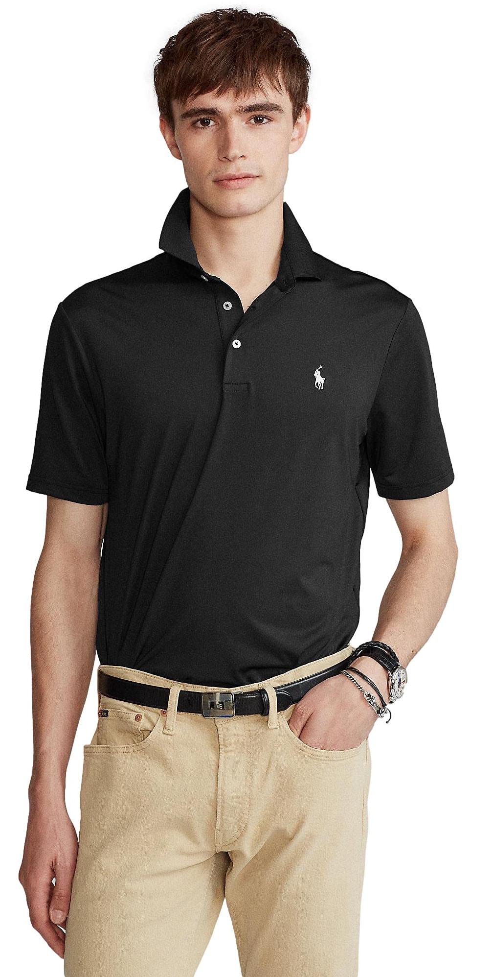 Ralph Lauren Men's Performance Polo Shirt - Moisture Wicking, Breathable Fabric for Golf & Casual Wear - XX-Large, Polo Black