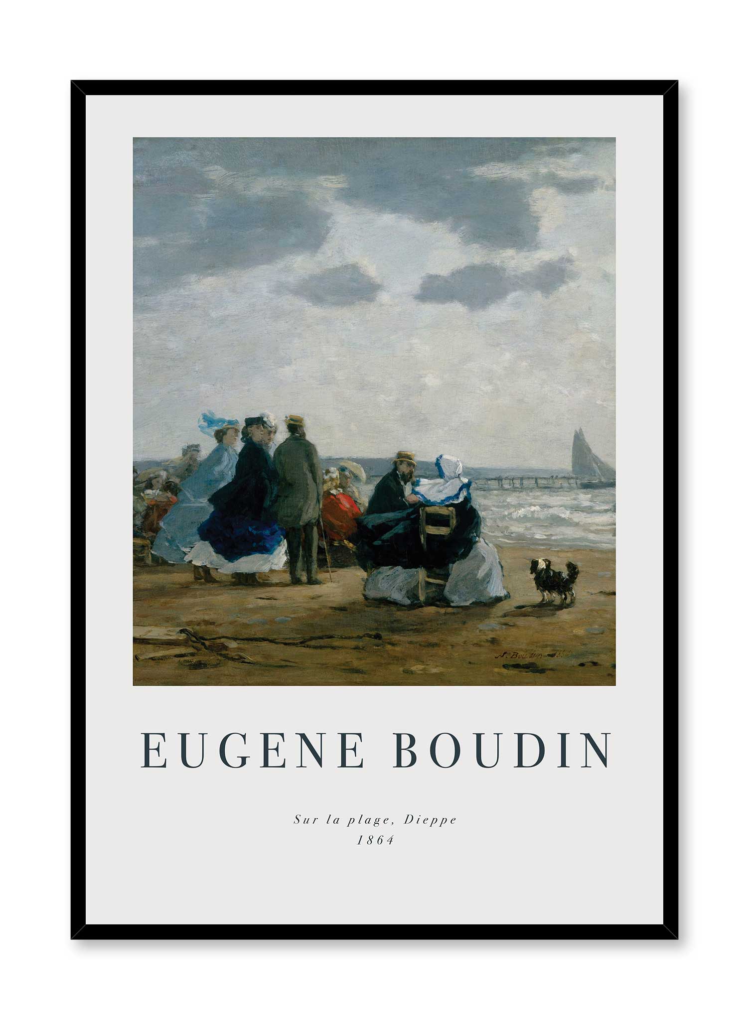 On the Beach, Dieppe - Vintage Art Poster for Home Decor, Office & Living Room Wall Art - Perfect for Coastal & Beach House Themes