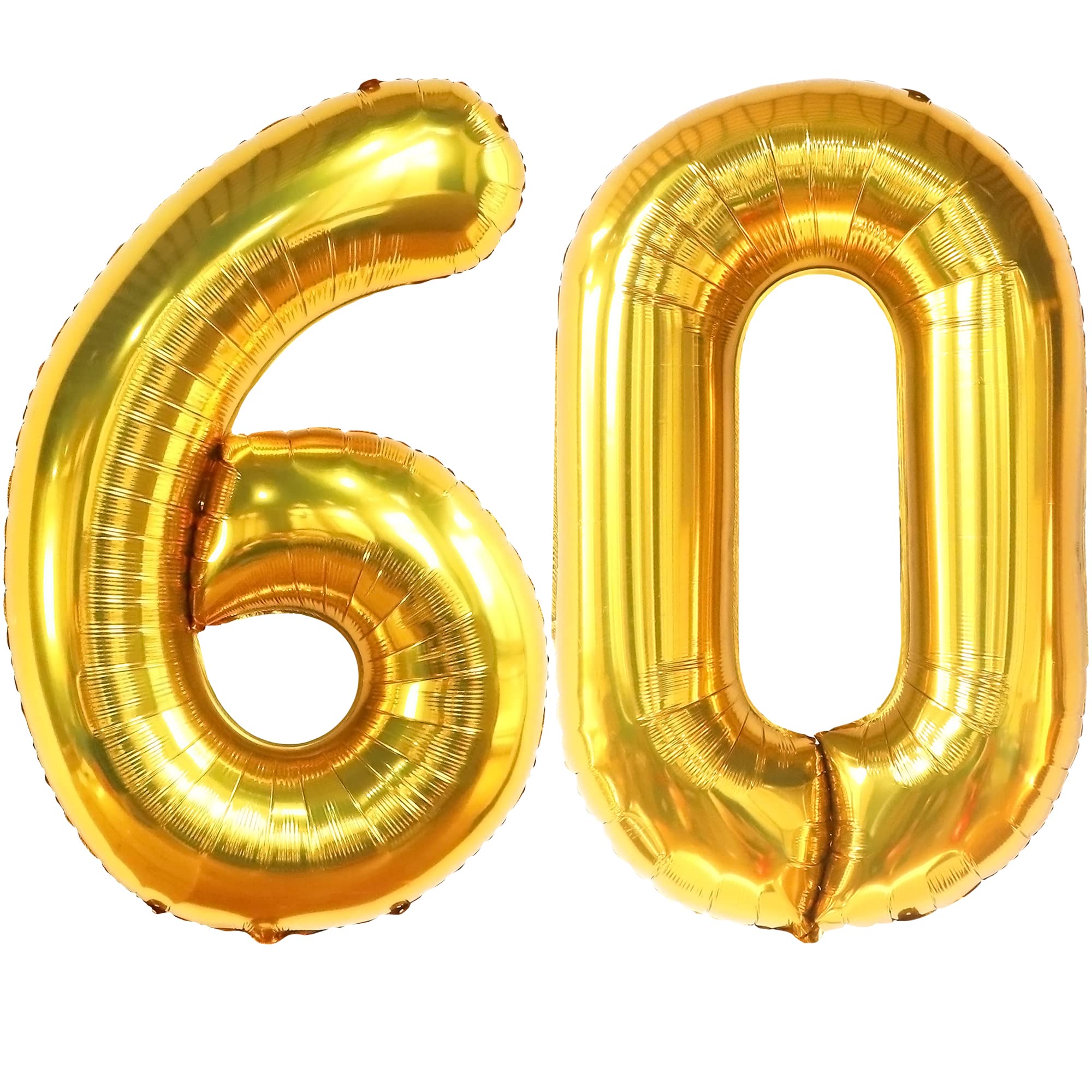 KatchOn 40 Inch Gold 60 Balloon Numbers - Large Foil Balloons for 60th Birthday Party Decorations | Happy Birthday Decor for Anniversary, Retirement & Milestone Celebrations | Perfect for Backdrop, Photo Booth & Event Centerpieces