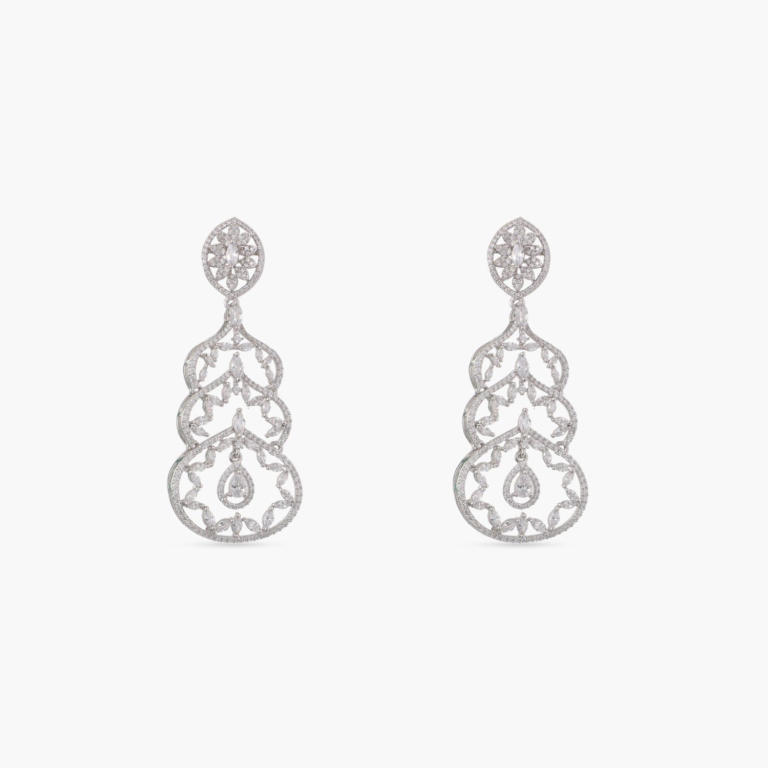 Riley Nakshatra CZ Drop Earrings for Women - Elegant Cubic Zirconia Dangle Earrings - Perfect for Parties, Weddings & Special Occasions