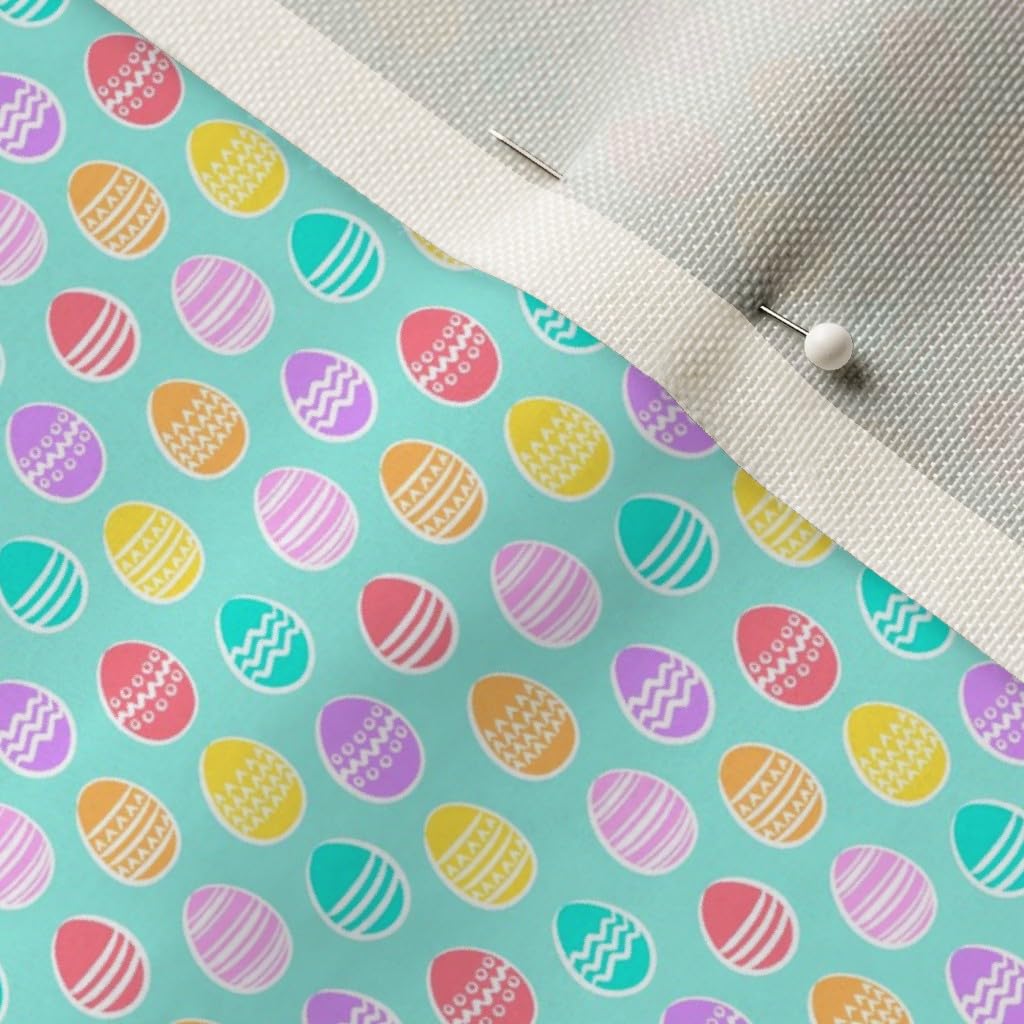 Easter Eggs Blue Teal Aqua Printed Velvet Upholstery Fabric by The Yard - Home Decor, Apparel & DIY Projects | Perfect for Easter Crafts, Furniture Upholstery, and Fashion Design