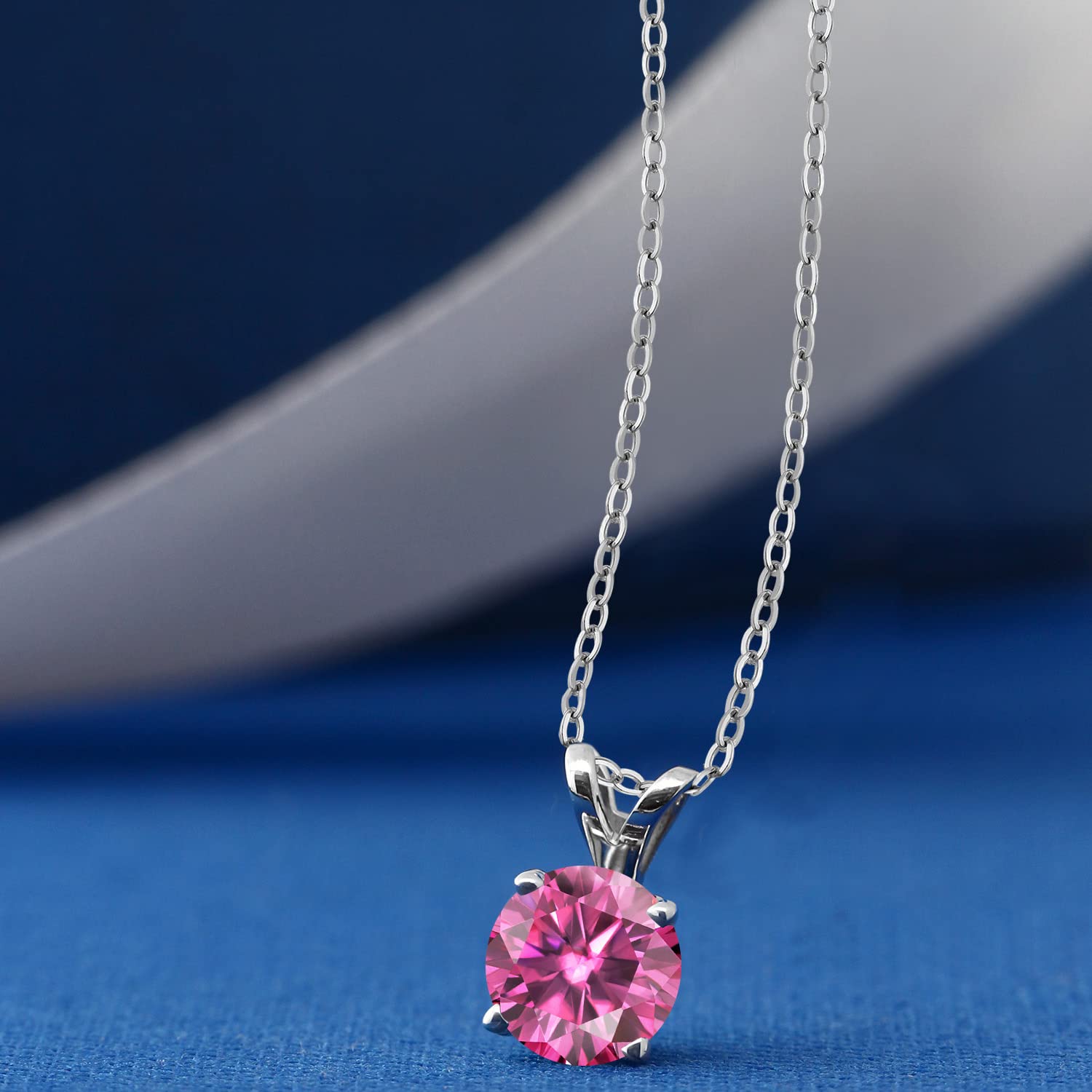 Gem Stone King 925 Sterling Silver 6MM Round Birthstone Pendant Necklace for Women | Solitaire Gemstone Jewelry with 4-Prong Setting & 18