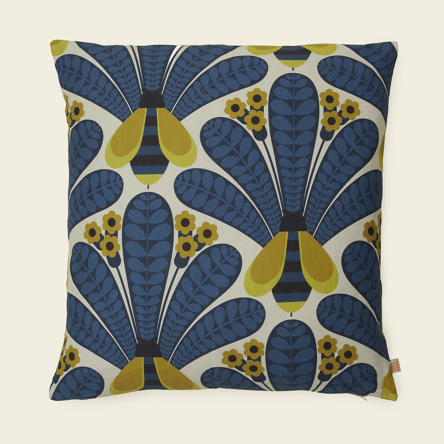 Premium Honey Bee Print Cushion Cover - Navy Blue Decorative Pillow Case for Sofa, Bed, Living Room - Home Decor Gift Idea