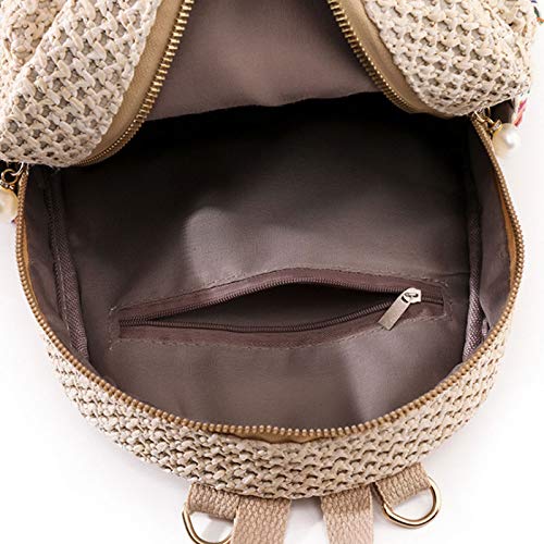 Stylish Women's Small Tassel Straw Woven Backpack - Convertible Crossbody Shoulder Bag for Beach, Travel & Daily Use | Boho Chic Summer Accessory