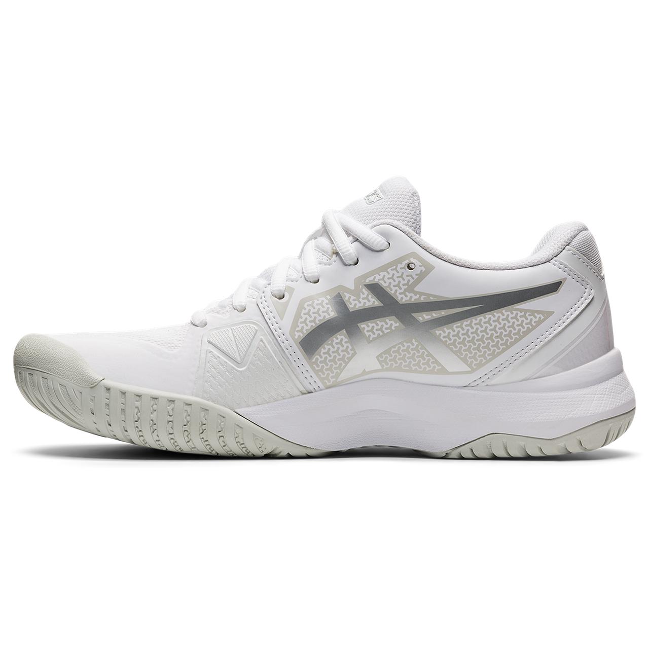 ASICS Gel Challenger 13 Women's Tennis Shoes - White/Silver - Lightweight & Supportive Court Shoes for Women's Competitive Tennis Matches & Training