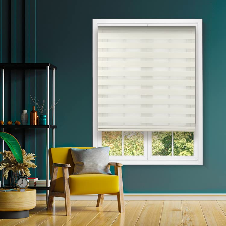 A&O Zebra Roller Blinds - Dual Layer Blackout & Sheer Shades for Day & Night Use - Easy to Install 100