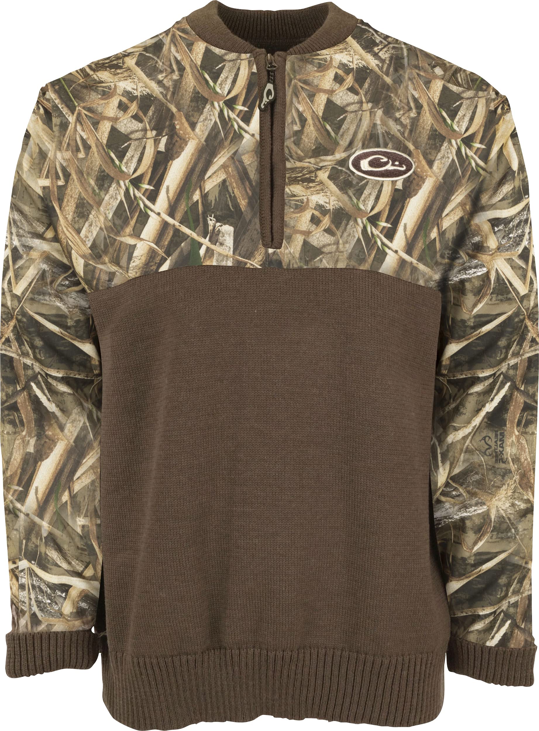 Drake Waterfowl Camo 1/4 Zip Wool Sweater Max-5 Medium - Warm Hunting Pullover for Outdoor Adventures & Cold Weather Activities