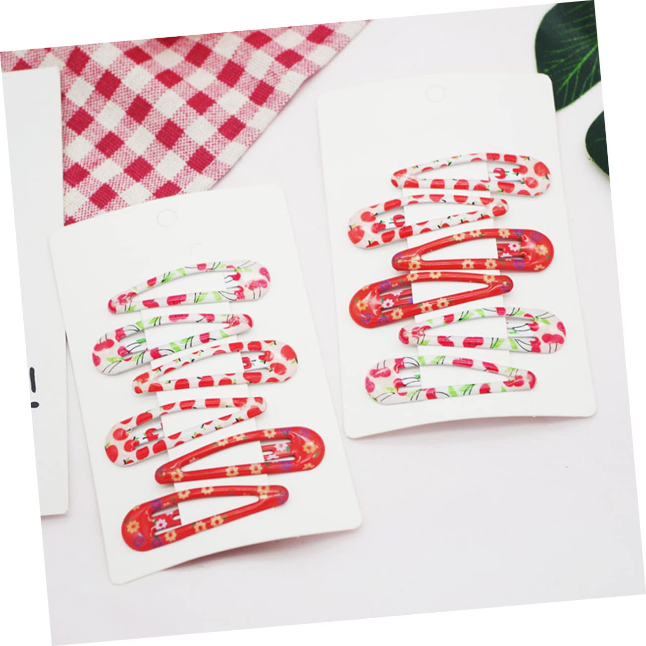 FOMIYES Metal Hair Clips for Girls - Water Drop Shape Cherry Print Hairpins, Barrettes & Hair Accessories for Women, Teens & Kids - Perfect for School, Parties & Everyday Styling