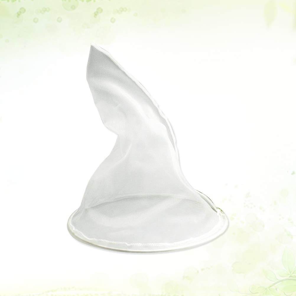 Premium Nut Milk Bag - Fine Mesh Nylon Strainer for Almond Milk, Cheese, Tea & Honey - Reusable & Durable Kitchen Filter Bag - Perfect for Vegan, Raw Food & DIY Recipes (White, Conical)