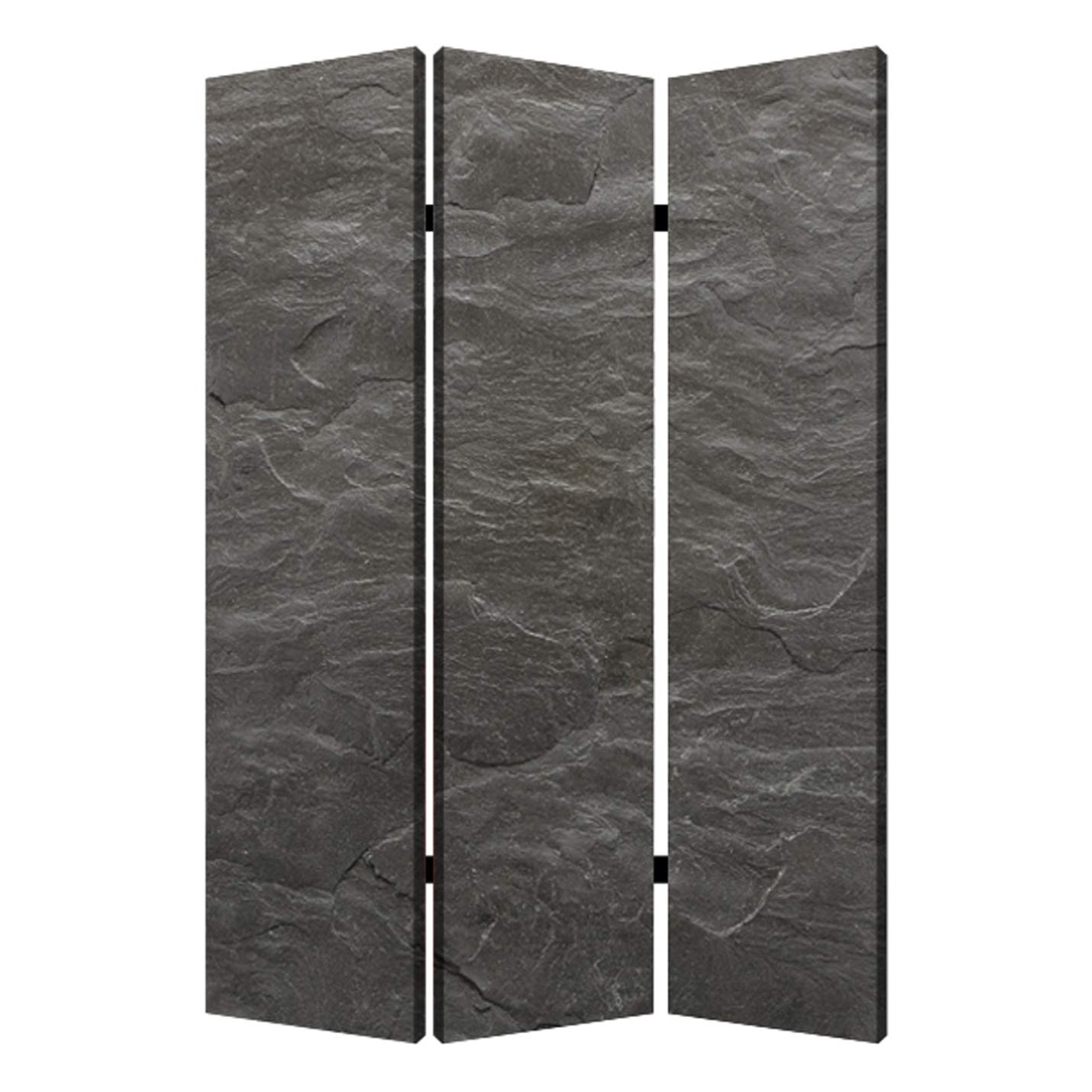 Black Slate 3-Panel Room Divider Screen - 6 Feet Tall Privacy Partition for Home, Office & Event Spaces - Decorative Folding Room Separator for Living Room, Bedroom or Studio