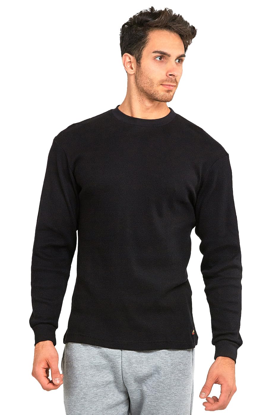 Men's Mid-Weight Waffle Thermal Shirt - Warm Winter Base Layer for Outdoor Activities, Camping & Cold Weather Workwear