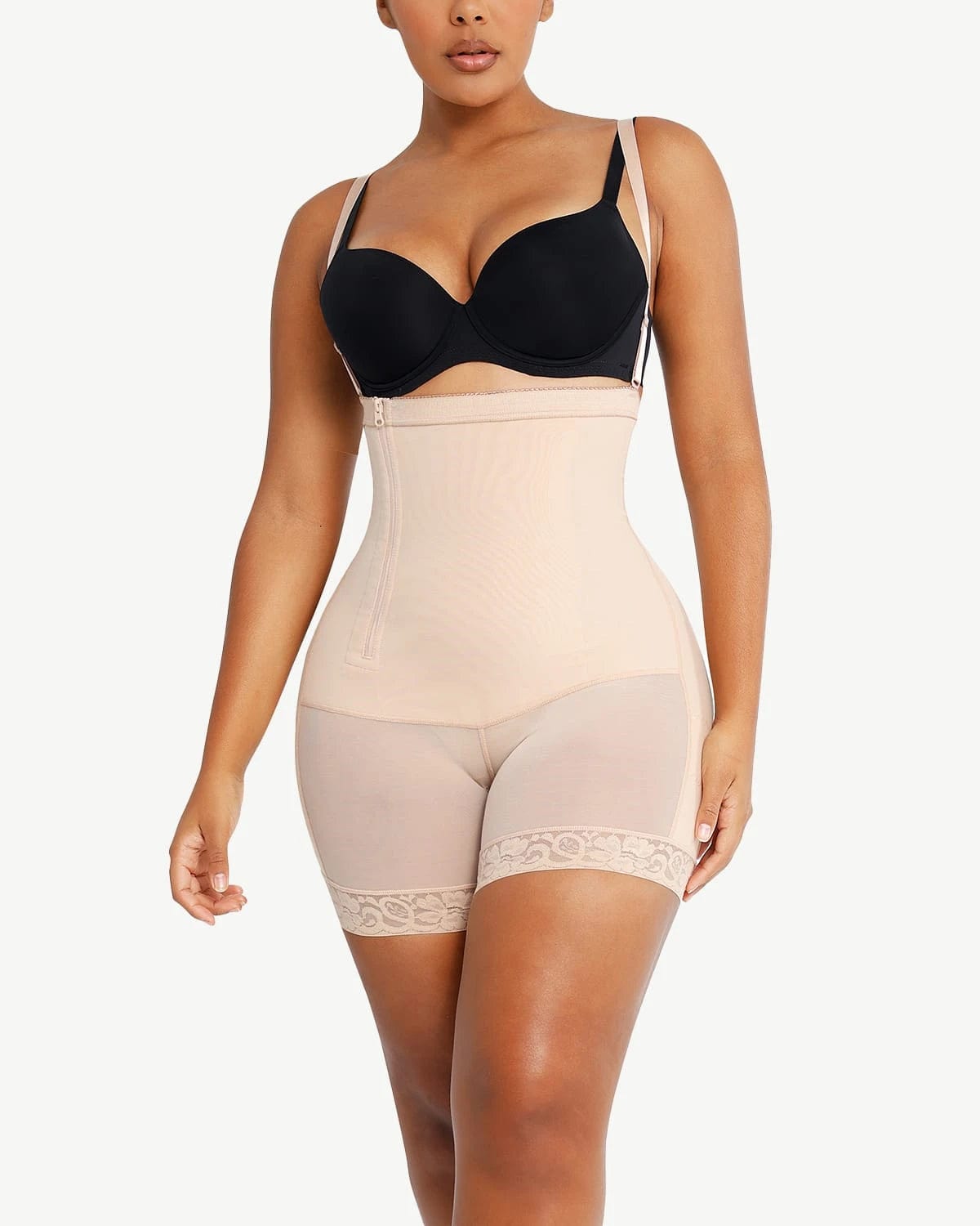 AirSlim® Plus Curve Side Zipper Shorts for Women - High Waist Slimming Workout Running Yoga Shorts with Pockets - Perfect for Gym, Jogging & Lounge Wear