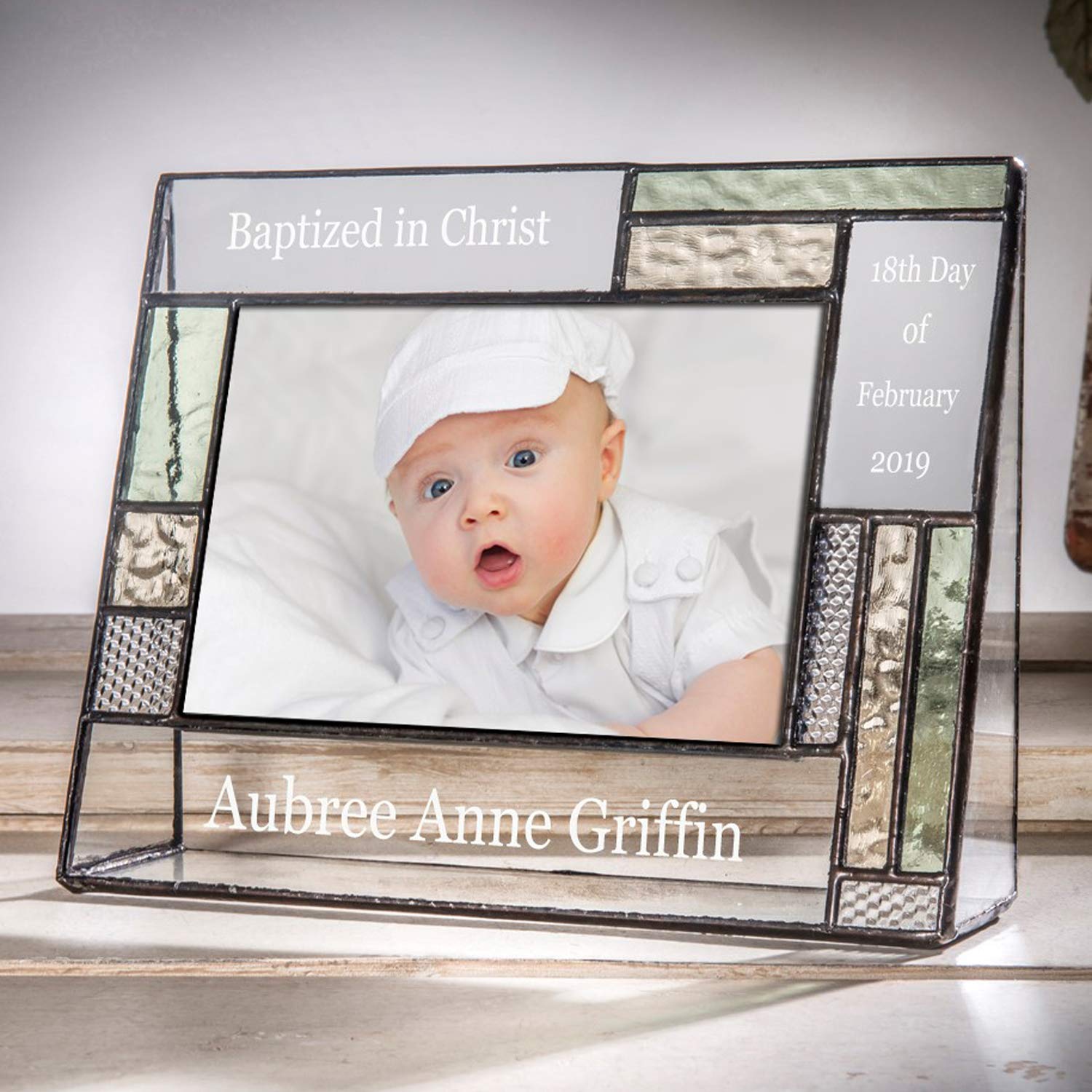 Personalized Baptism Photo Frame - Custom Engraved 4x6 Glass Gift for Boys & Girls | Church Ceremony Keepsake
