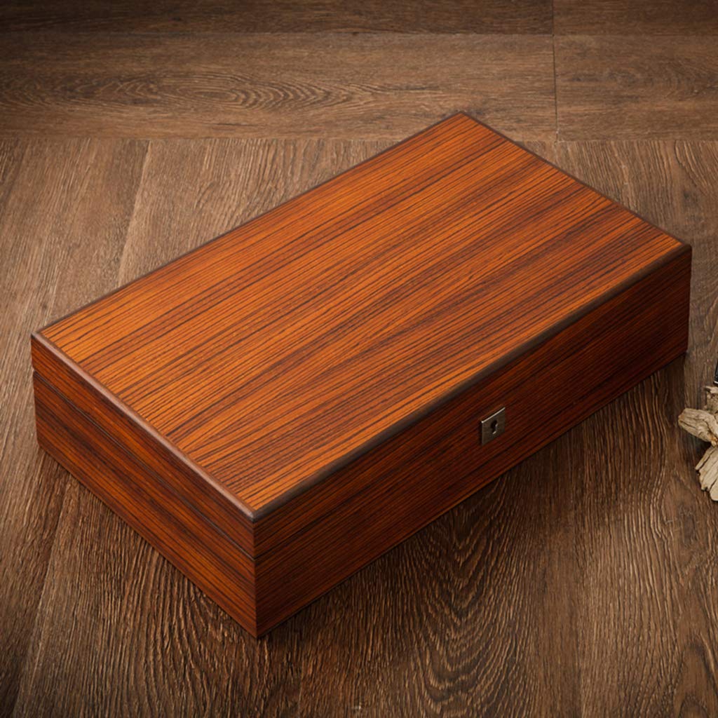 12-Slot Wooden Watch Box with Glass Lid - Luxury Watch Case with Removable Pillows & Velvet Lining - Perfect for Watch Storage, Display, and Travel - Gift for Watch Collectors & Enthusiasts