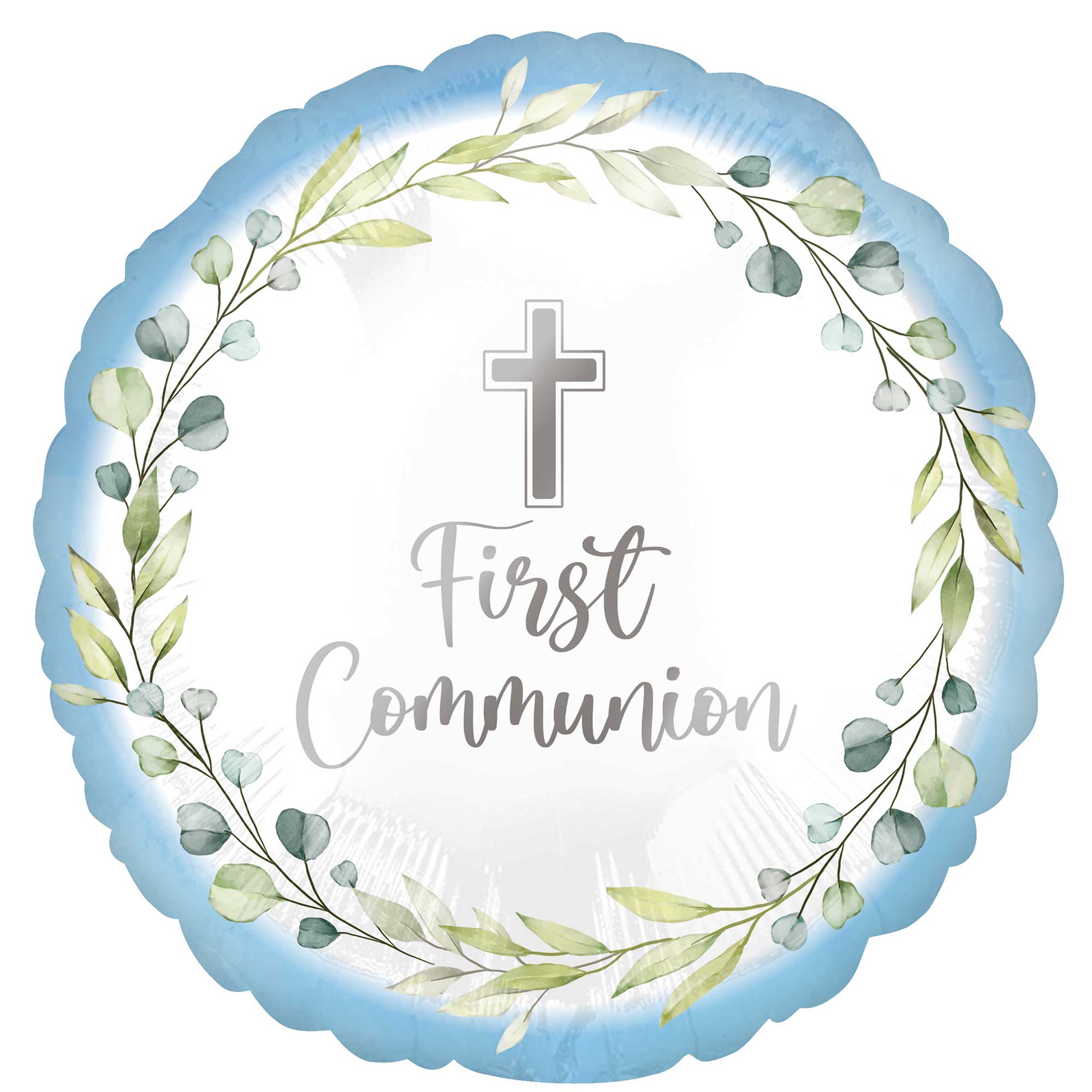 45cm Standard HX First Communion Blue Balloon - Perfect for Baptism, Christening & Religious Celebrations