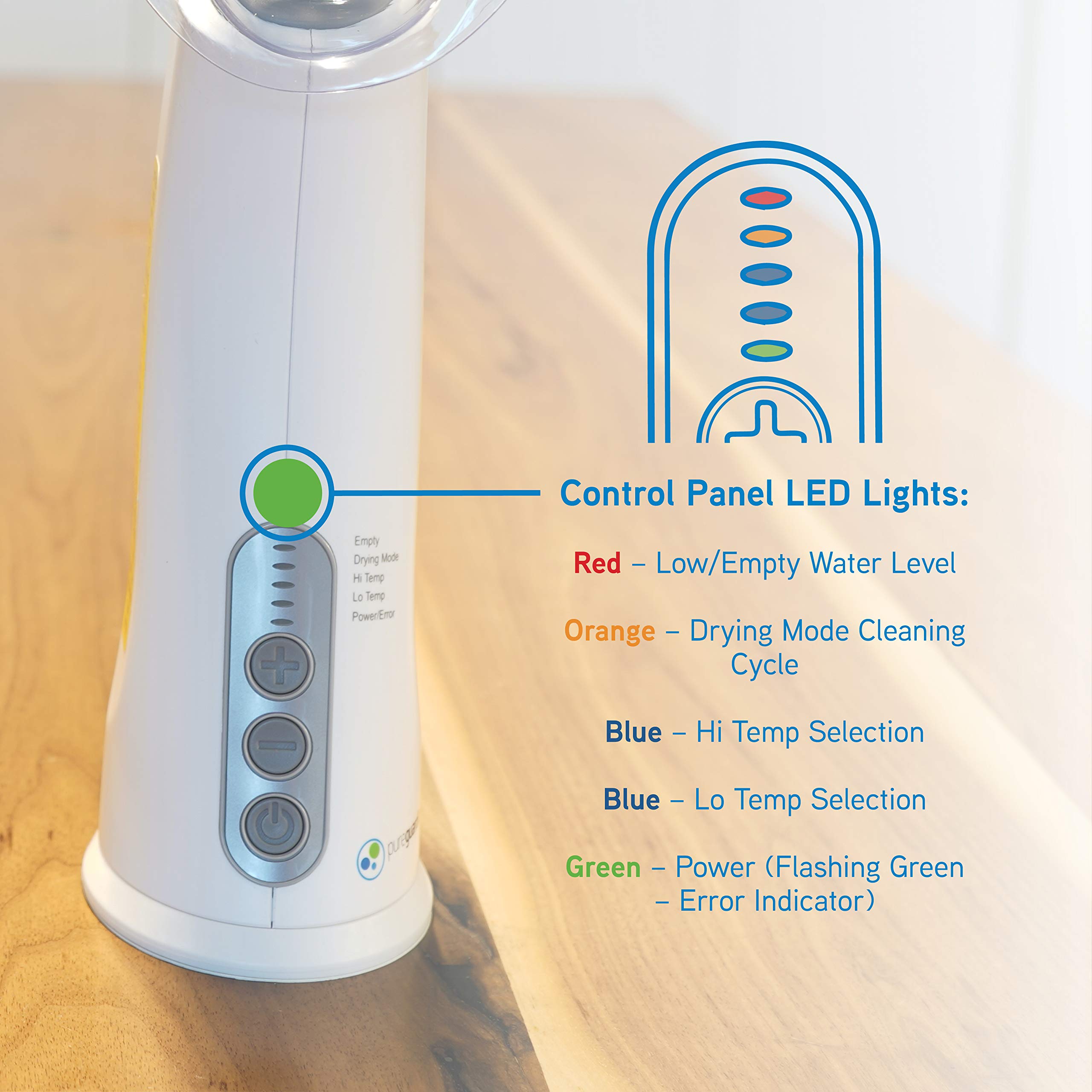PureGuardian MST55 Portable Warm Mist & Steam Inhaler with Essential Oil Tray - Handheld Natural Steam Therapy for Allergies, Nasal Congestion, Dryness & Sinus Relief - Perfect for Home, Office & Travel Use