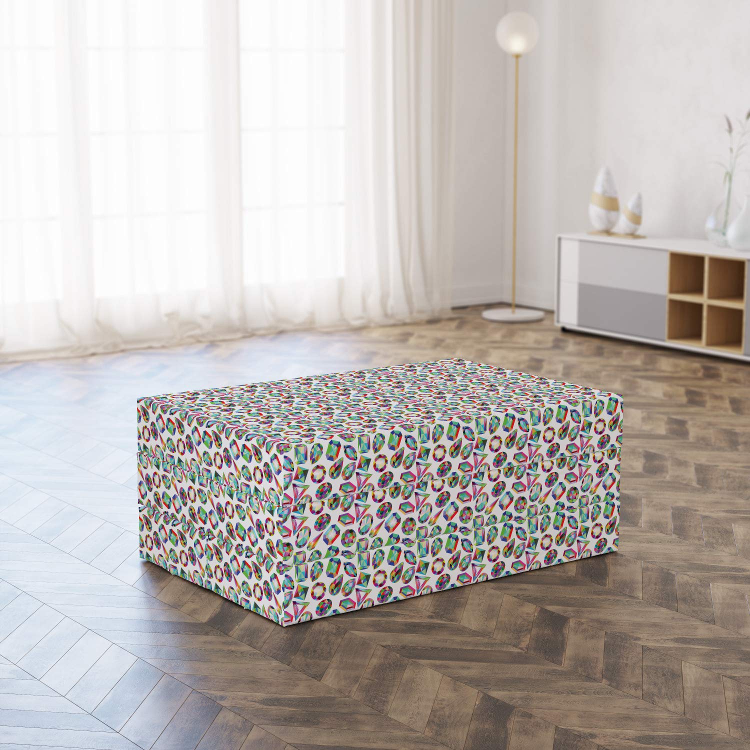 Ambesonne Geometric Crystals Foldable Mattress - 74.8