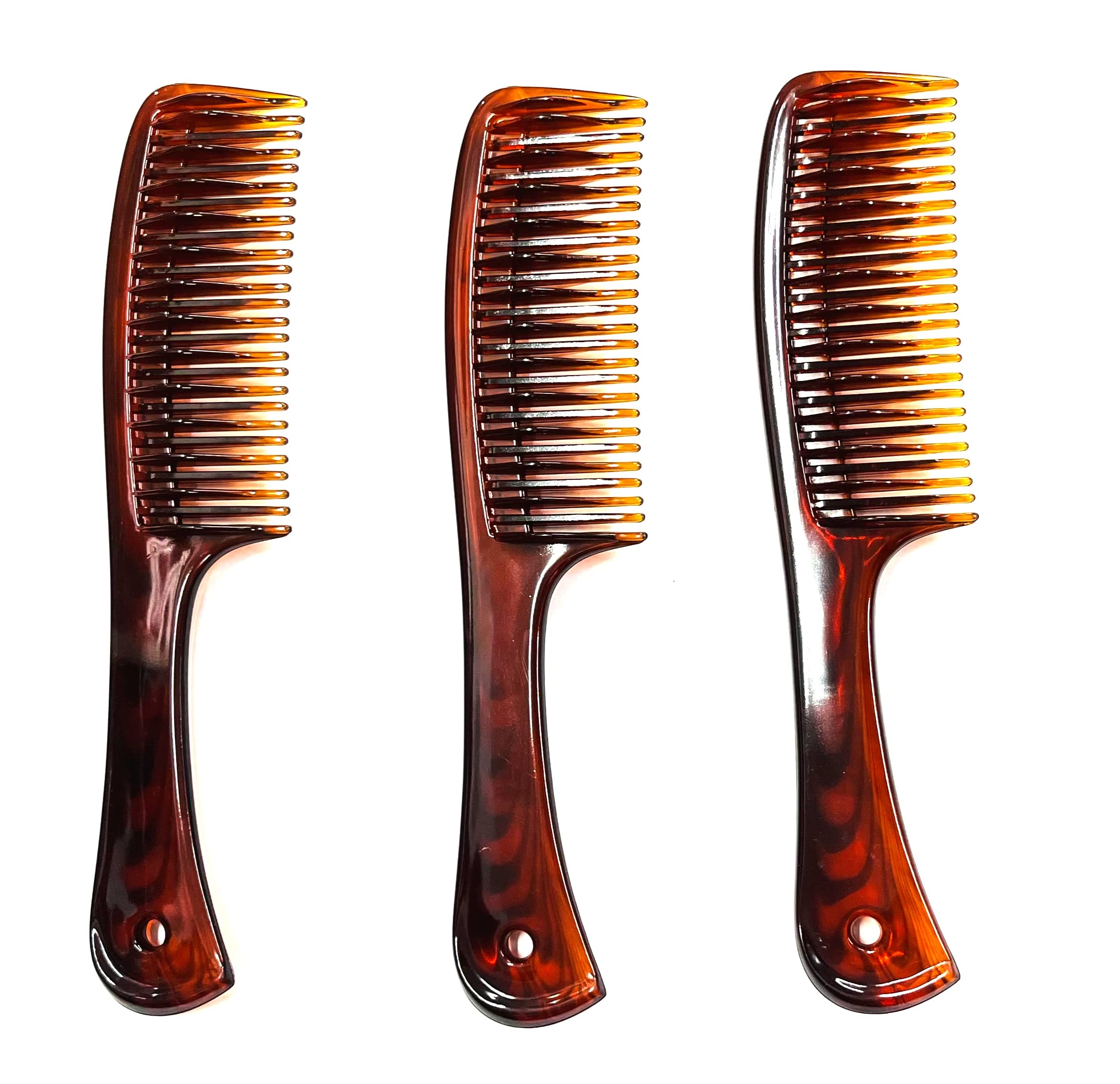 Premium Maple Wood Detangling Hair Comb Set - 3 Pack Tortoise Shell Pattern for Women & Men | Gentle on Hair, Reduces Breakage | Perfect for Daily Styling, Travel & Salon Use
