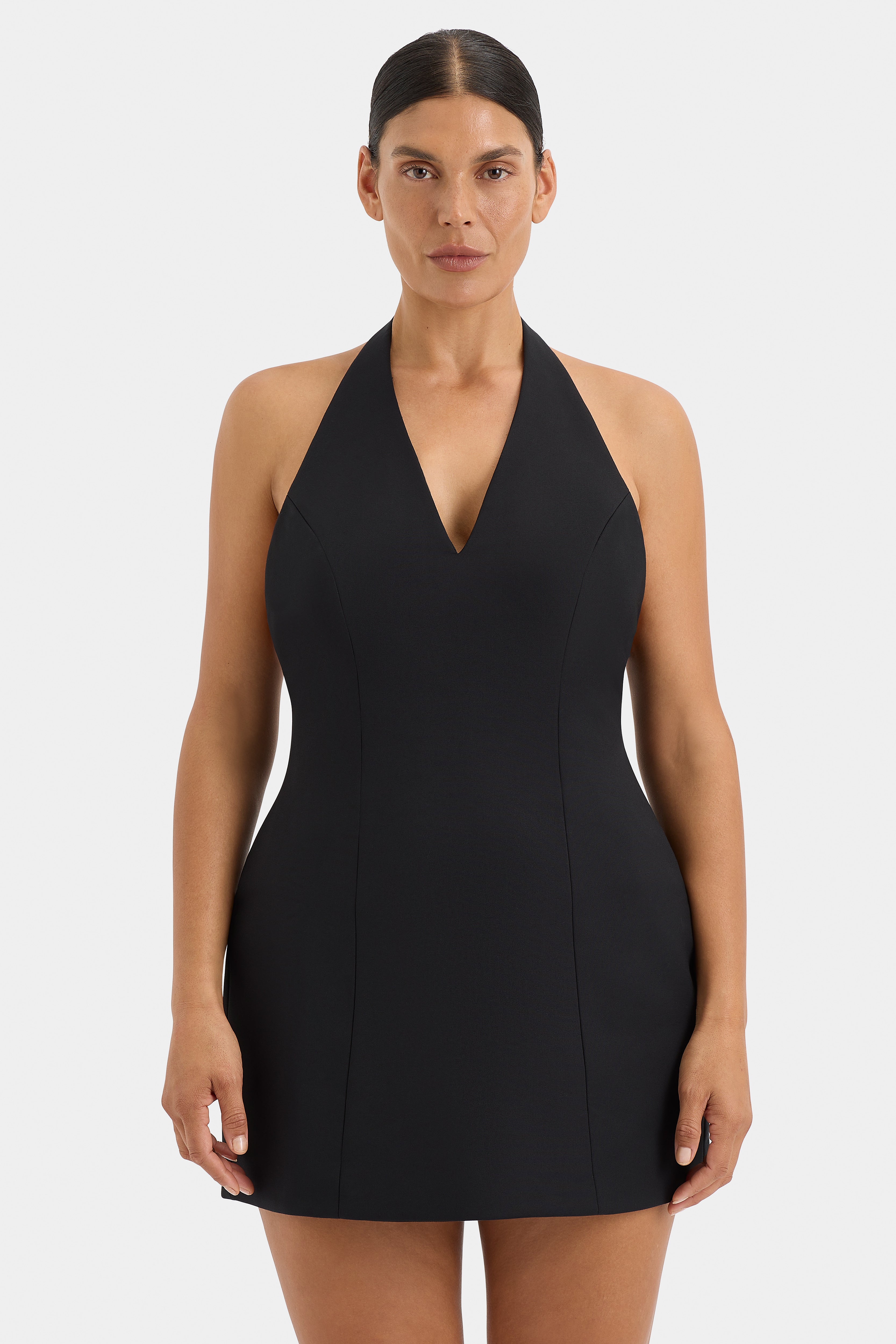 Sandrine Halter Mini Dress - Women's Elegant Summer Sleeveless Party Dress for Cocktail, Wedding, and Evening Events