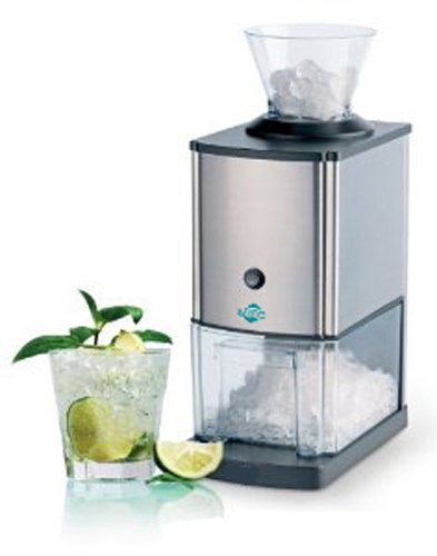 4050 Electric Ice Crusher - 15 kg/h Capacity, 3.5L Container with Attachable Funnel, Safety Switch & Stainless Steel Housing (Silver) - Perfect for Cocktails, Smoothies & Home Bars