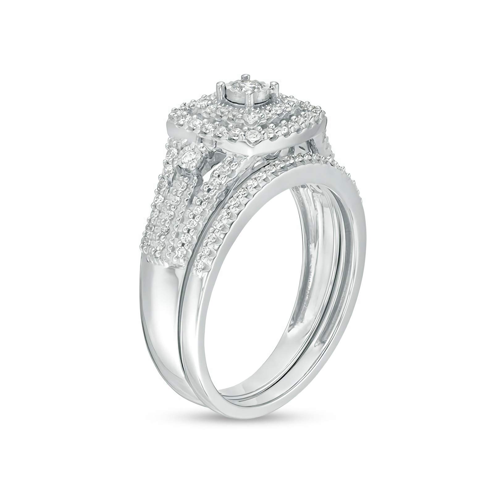 Moissanite Bridal Set - 10K 14K 18K Gold & Platinum Plated Silver Engagement Rings for Women - 4 Elegant Styles - Perfect for Weddings, Proposals & Anniversary Gifts