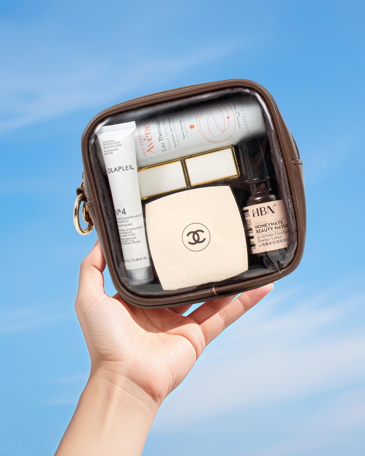 Small Clear Makeup Bag - Travel Toiletry Pouch for Women & Men | Purse & Car Essentials