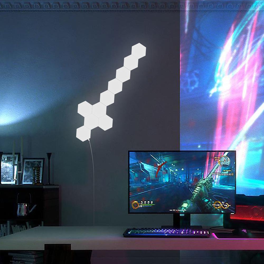 LifeSmart Modular Touch Light Panels - 10PCS White LED Wall Lights for Home, Office & Bedroom - Dimmable Ambient Lighting for Modern Interior Design