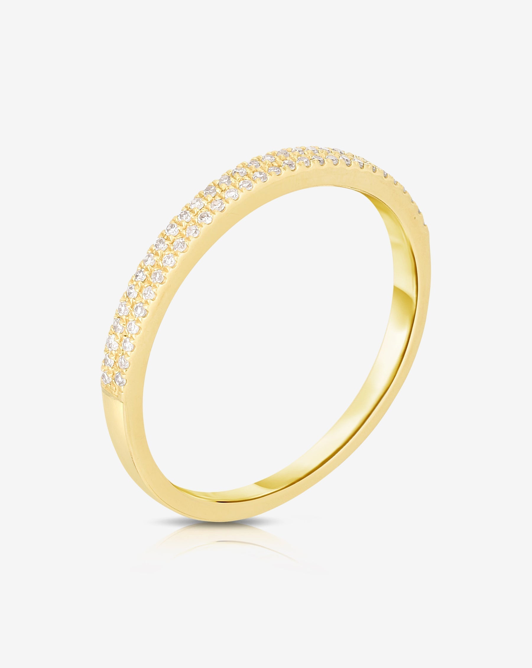 Double Row Stackable Pavé Ring - Elegant Layered Wedding Band for Women | Perfect for Bridal Jewelry, Anniversary Gifts & Everyday Wear