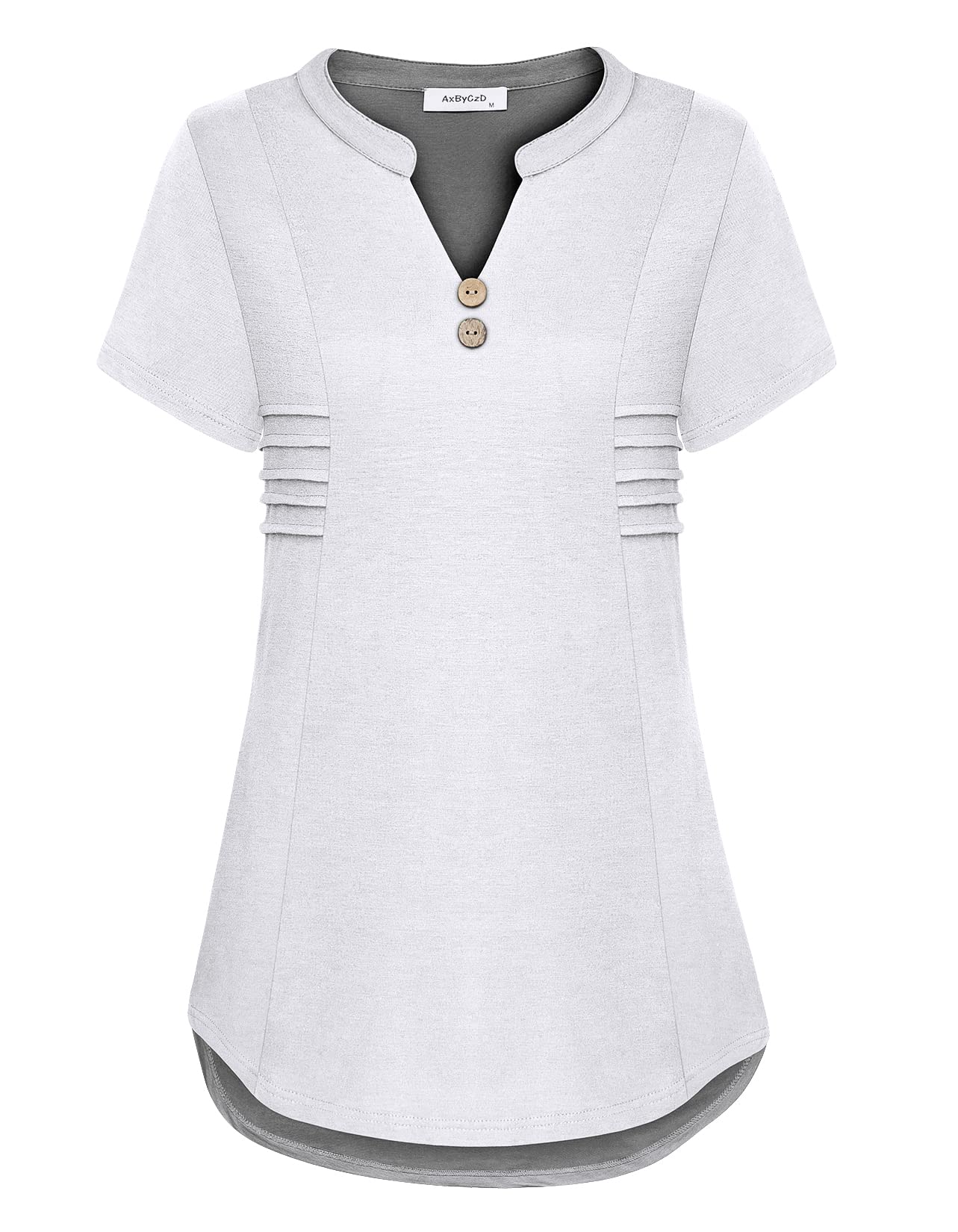 Women's Short Sleeve Ruched V-Neck Tops - Trendy Casual & Dressy Blouses for Work, Date Night & Summer Outfits | Cute Ladies Fashion Tops for Everyday Wear