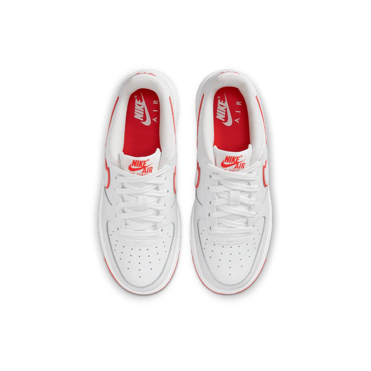 Nike Kids Air Force 1 'White Picante Red' Sneakers - Comfortable Basketball Shoes for Boys & Girls - Perfect for School, Sports & Casual Wear