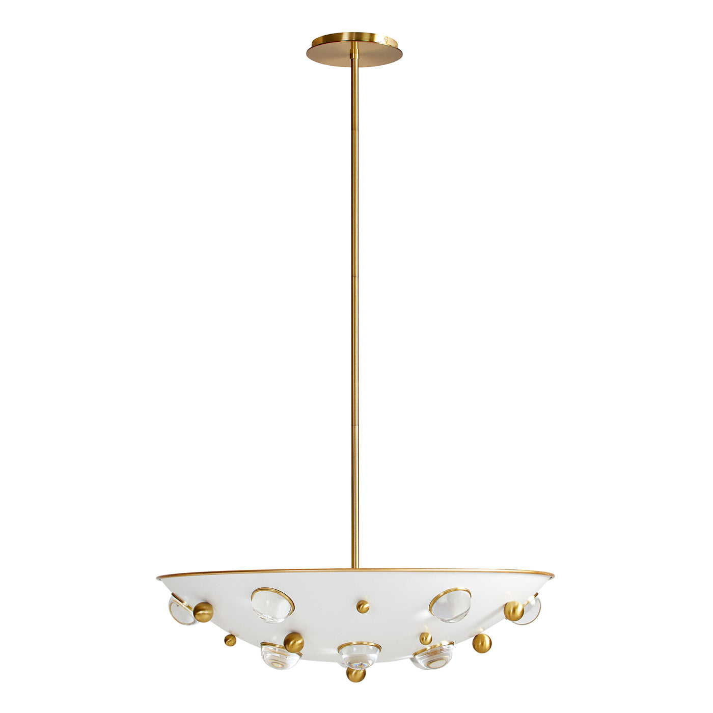 Vintage Globo Demilune Pendant Light - Mid Century Modern Glass Ceiling Fixture for Dining Room, Bedroom & Entryway Lighting
