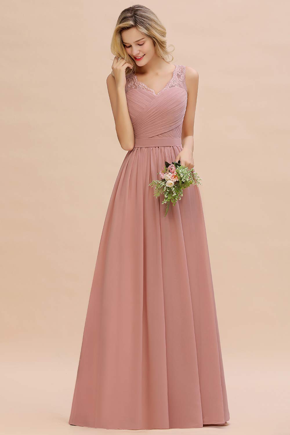 BABYONLINE Women's Elegant Chiffon Ball Gown Long Prom Dress for Wedding Guest & Homecoming - Perfect for Formal Events, Evening Parties & Special Occasions