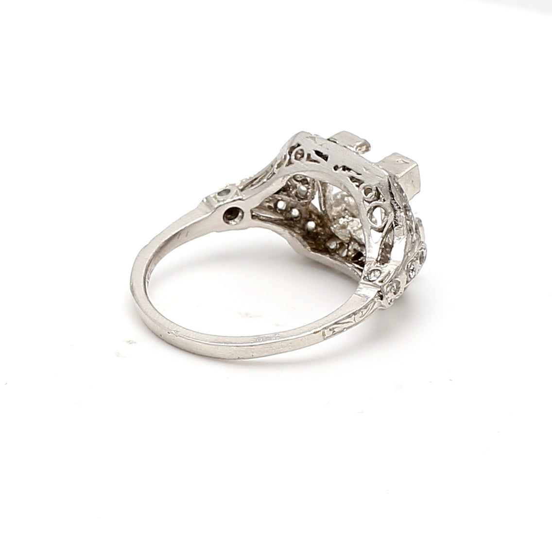 0.05 Carat Old European Cut G SI1 Diamond Platinum Semi Mount Ring - Vintage Style Engagement Ring for Women, Perfect for Proposals, Weddings & Anniversaries